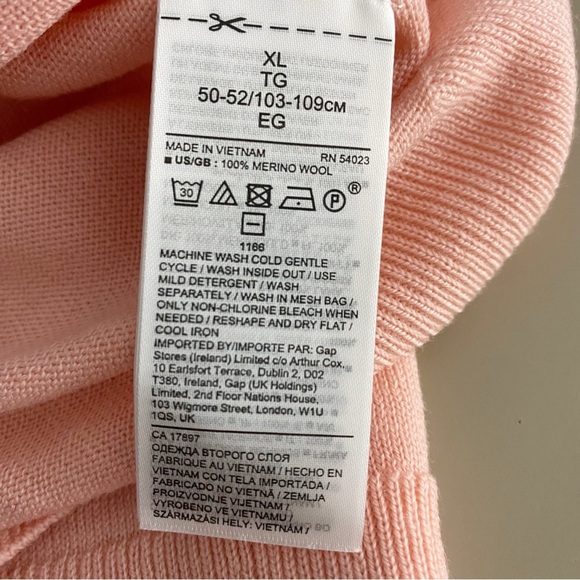 NEW Banana Republic Seamless Merino Wool V Neck Sweater XL Blush Pink 671981 - Picture 10 of 12